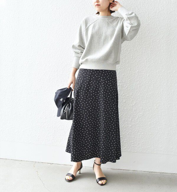 SHIPS for women「*〈手洗い可能〉ドット / 花柄 切替 セミフレア スカート ◇」|スカート|