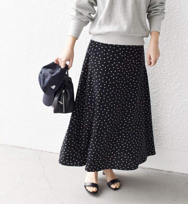 SHIPS for women「*〈手洗い可能〉ドット / 花柄 切替 セミフレア スカート ◇」|スカート|