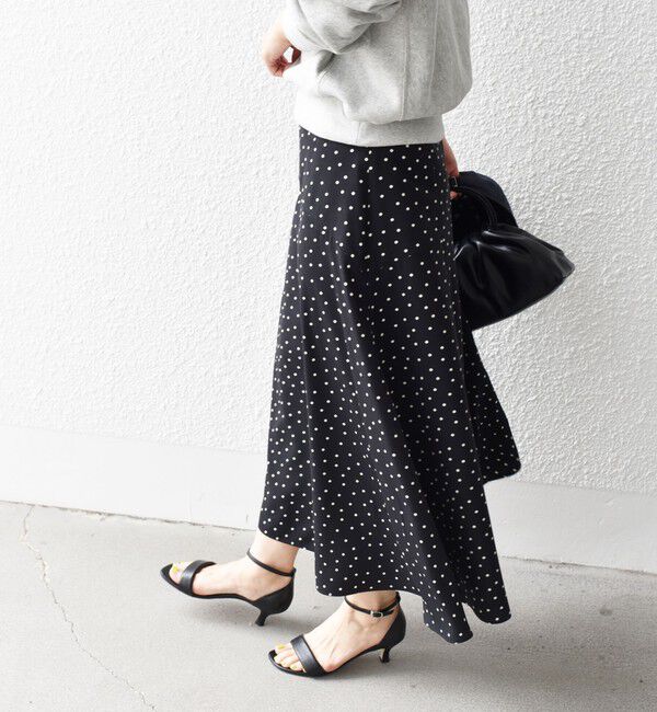 SHIPS for women「*〈手洗い可能〉ドット / 花柄 切替 セミフレア スカート ◇」|スカート|