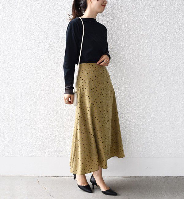 SHIPS for women「*〈手洗い可能〉ドット / 花柄 切替 セミフレア スカート ◇」|スカート|