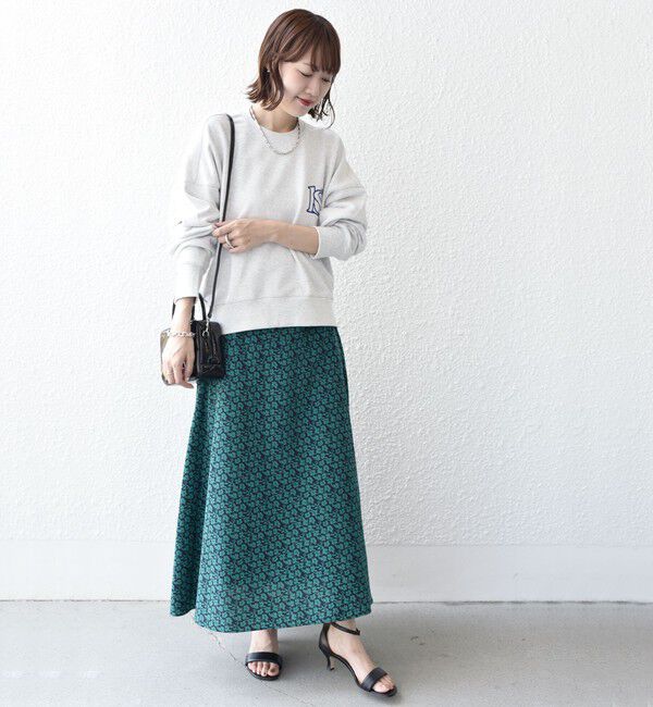 SHIPS for women「*〈手洗い可能〉ドット / 花柄 切替 セミフレア スカート ◇」|スカート|