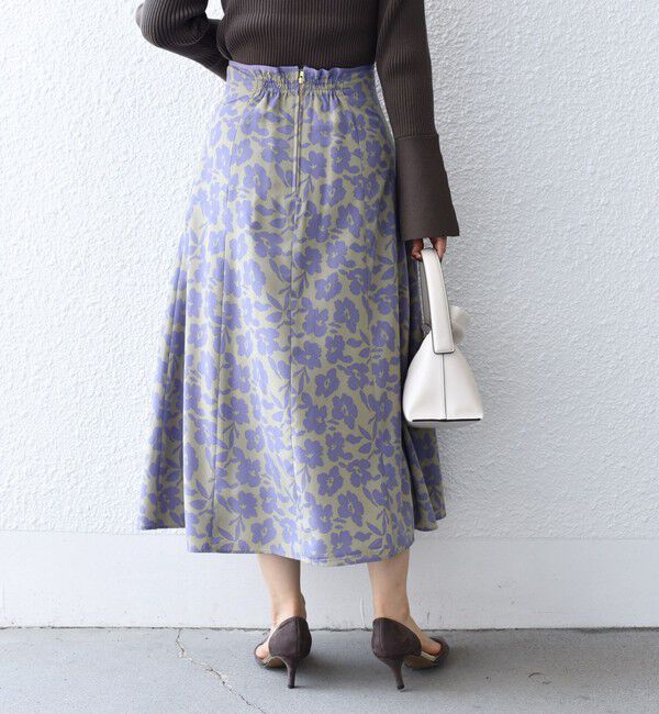 SHIPS for women「*〈手洗い可能〉ドット / 花柄 切替 セミフレア スカート ◇」|スカート|