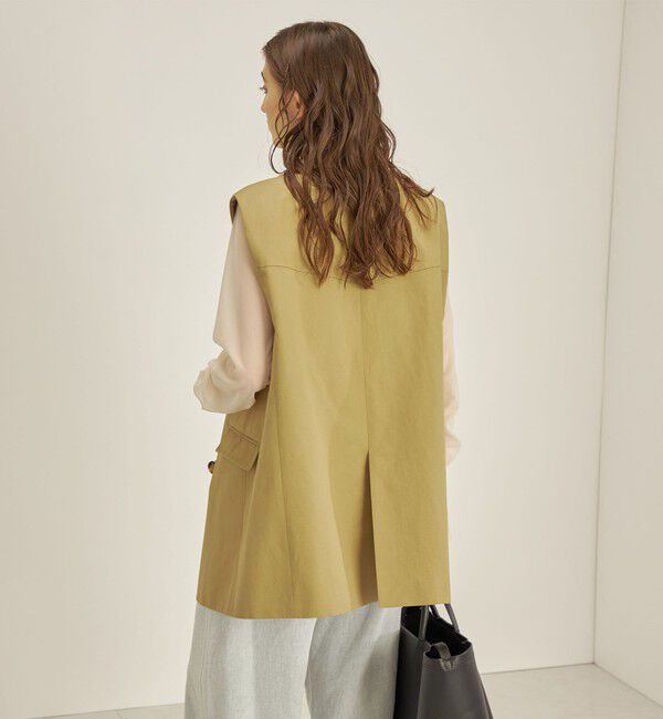 SHIPS for women「綿麻 カルゼ ダブルブレスト ジレ ◇」|ベスト・ジレ|