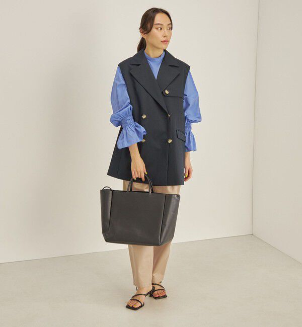 SHIPS for women「綿麻 カルゼ ダブルブレスト ジレ ◇」|ベスト・ジレ|