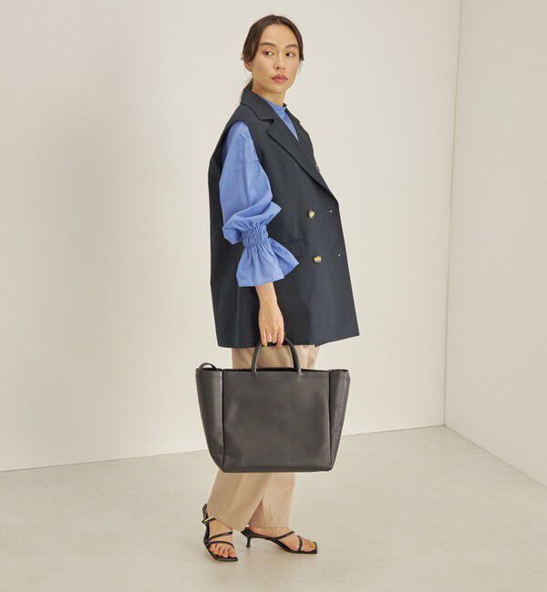 SHIPS for women「綿麻 カルゼ ダブルブレスト ジレ ◇」|ベスト・ジレ|