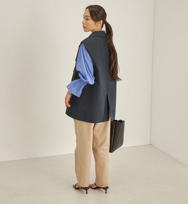 SHIPS for women「綿麻 カルゼ ダブルブレスト ジレ ◇」|ベスト・ジレ|