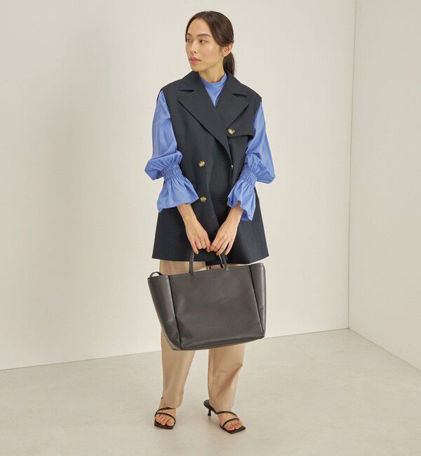 SHIPS for women「綿麻 カルゼ ダブルブレスト ジレ ◇」|ベスト・ジレ|