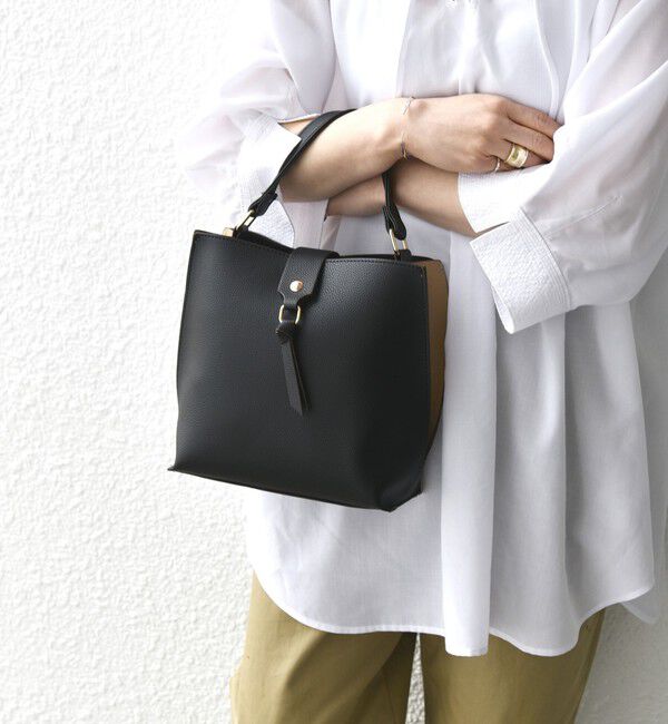 SHIPS any「《一部追加予約》SHIPS any: バイカラー2WAY スクエア ショルダー バッグ」|ショルダー・メッセンジャー|