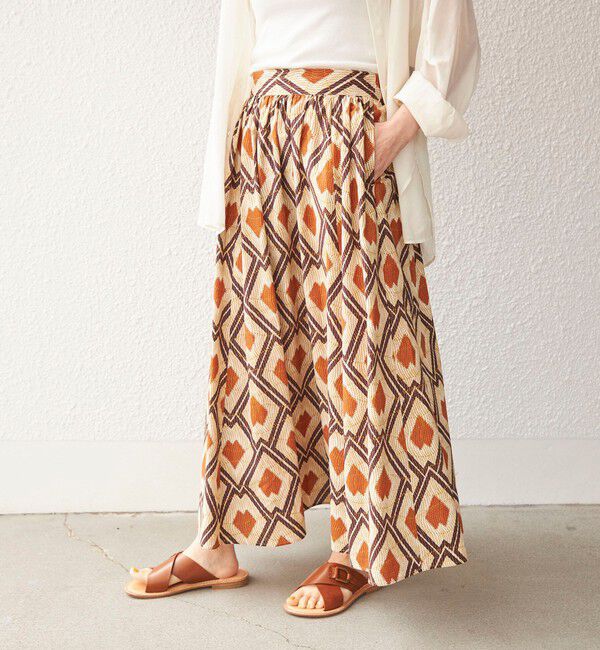 SHIPS for women「〈手洗い可能〉綿 エスニック プリント ボリューム スカート◇」|スカート|