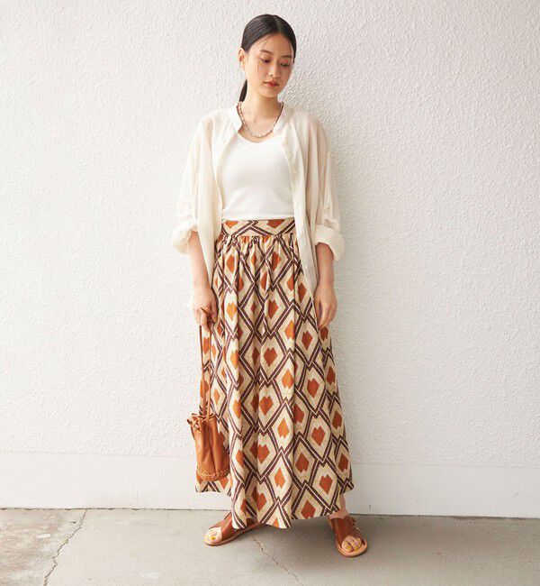 SHIPS for women「〈手洗い可能〉綿 エスニック プリント ボリューム スカート◇」|スカート|