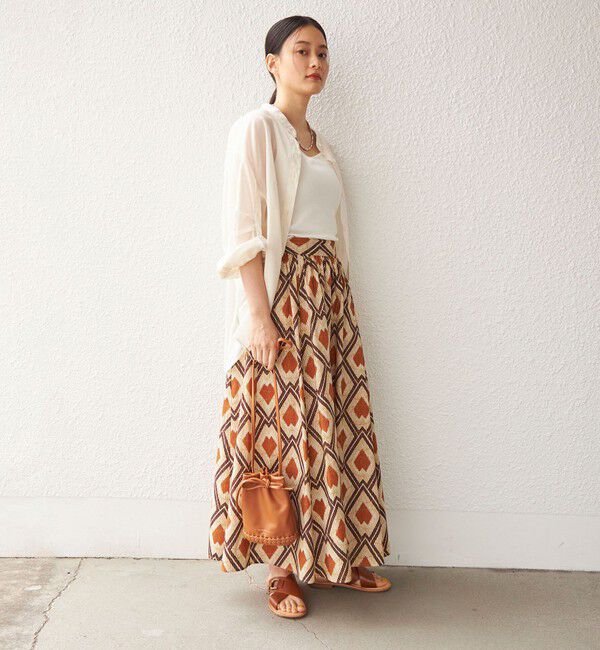 SHIPS for women「〈手洗い可能〉綿 エスニック プリント ボリューム スカート◇」|スカート|