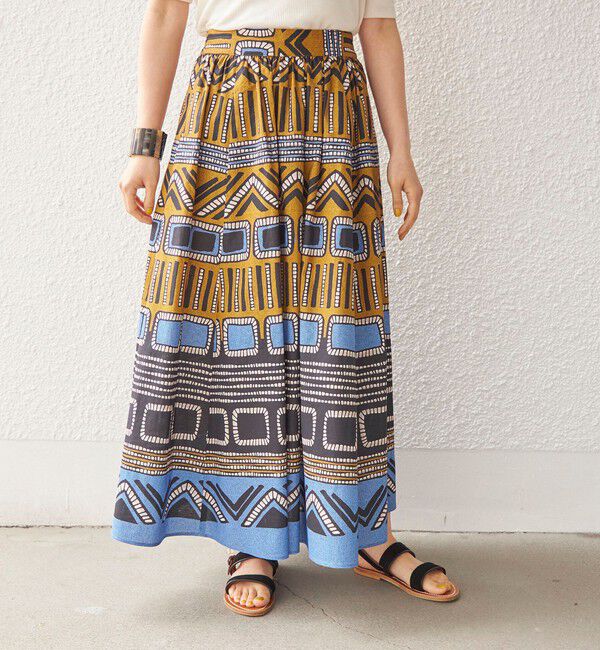 SHIPS for women「〈手洗い可能〉綿 エスニック プリント ボリューム スカート◇」|スカート|