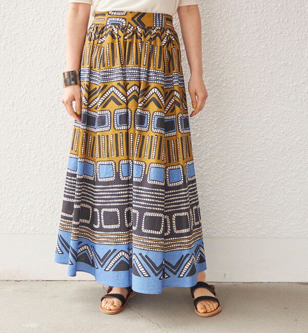 SHIPS for women「〈手洗い可能〉綿 エスニック プリント ボリューム スカート◇」|スカート|