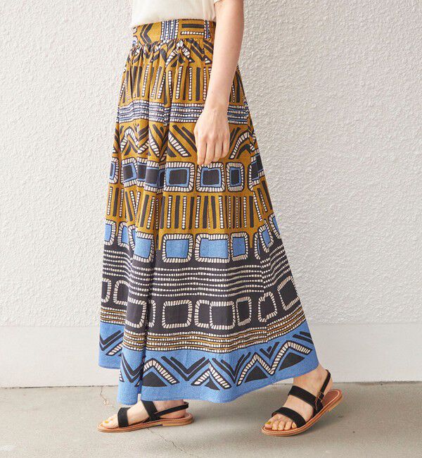 SHIPS for women「〈手洗い可能〉綿 エスニック プリント ボリューム スカート◇」|スカート|