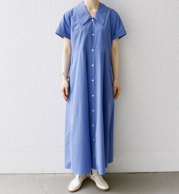 SHIPS any「SHIPS any:〈洗濯機可能〉フラットカラー Vネック フレア ワンピース」|ワンピース|