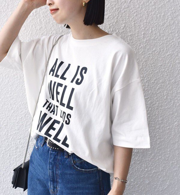 SHIPS for women「【SHIPS別注】81BRANCA:5分袖 ロゴ TEE 24SS 」|Tシャツ・カットソー|