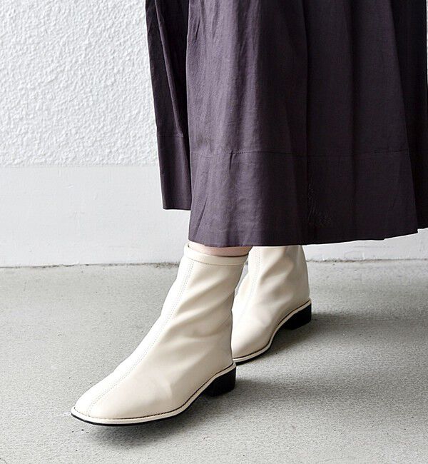 SHIPS any「【SHIPS any別注】eblouna: スクエア フィット ショートブーツ」|ショートブーツ|