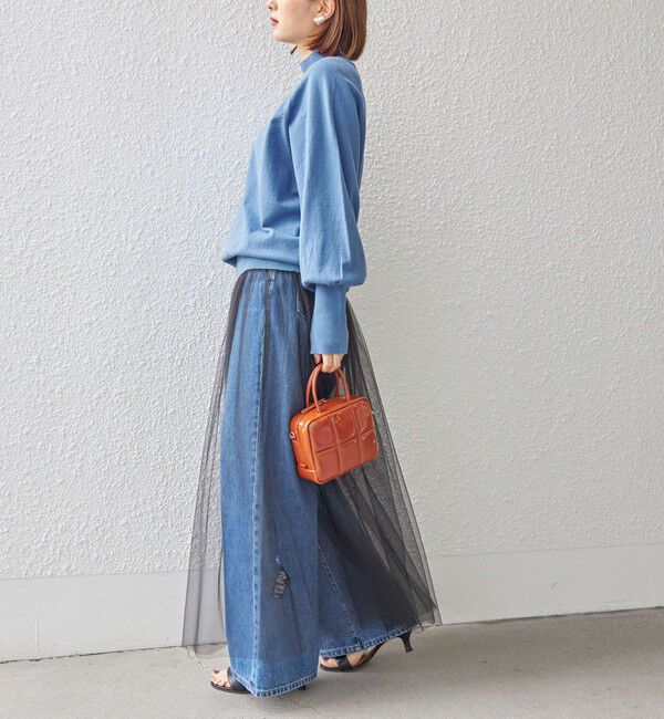 SHIPS for women「〈手洗い可能〉レイヤード シャーリング チュール スカート」|スカート|