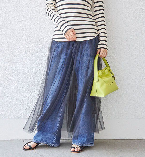 SHIPS for women「〈手洗い可能〉レイヤード シャーリング チュール スカート」|スカート|