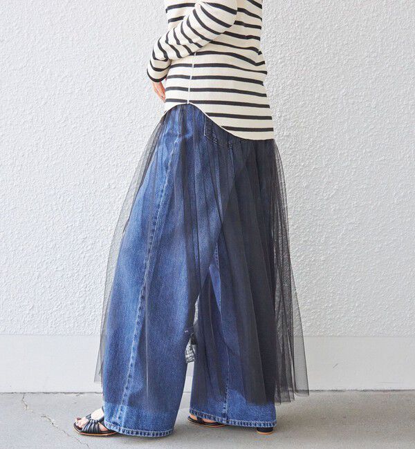 SHIPS for women「〈手洗い可能〉レイヤード シャーリング チュール スカート」|スカート|