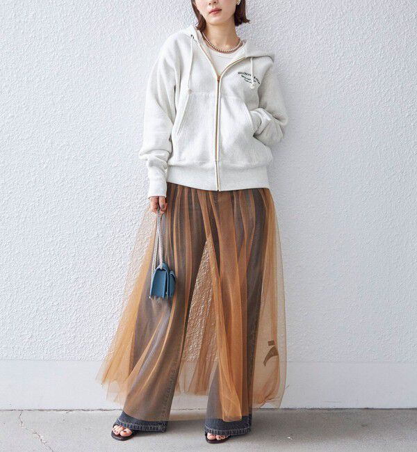 SHIPS for women「〈手洗い可能〉レイヤード シャーリング チュール スカート」|スカート|