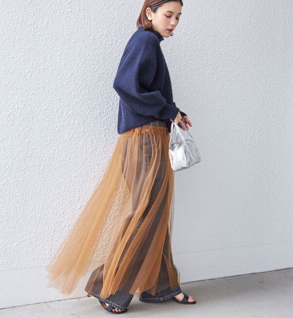 SHIPS for women「〈手洗い可能〉レイヤード シャーリング チュール スカート」|スカート|