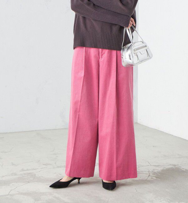 SHIPS for women「〈手洗い可能〉オーガニック コットン コーデュロイ パンツ ◇」|その他|ピンク系