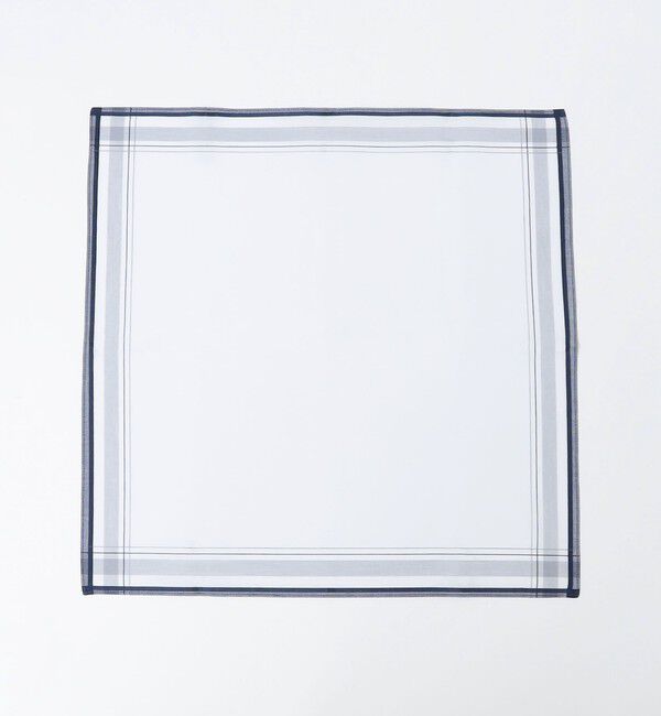 SHIPS「GRAZIINA: カラー パイピング ポケットチーフ」|ハンカチ|ネイビー