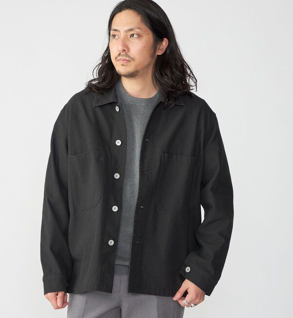 SHIPS「SHIPS: ハイツイストヤーン コットン ミリタリー シャツ アウター」|ミリタリージャケット|