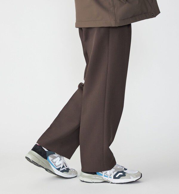 SHIPS「SHIPS: Reflax(R) ダブルクロス ワンタック ワイド パンツ」|チノ|