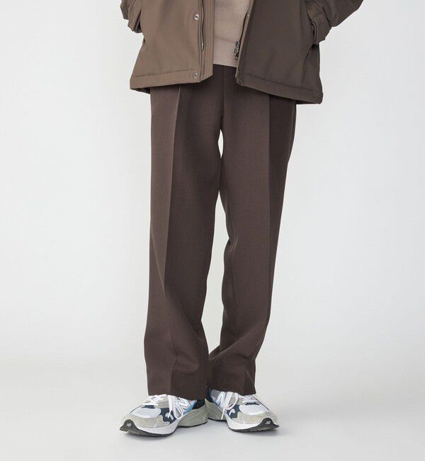 SHIPS「SHIPS: Reflax(R) ダブルクロス ワンタック ワイド パンツ」|チノ|