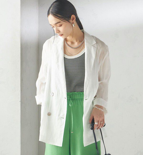 SHIPS for women「〈手洗い可能〉ラミー シアー ジャケット」|テーラードジャケット|