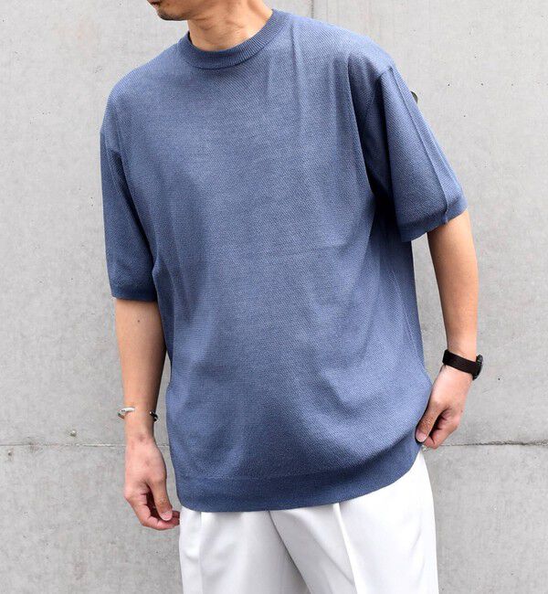 SHIPS any「SHIPS any: 〈手洗い可能〉リネンミックス サマーニット リラックス シアー Tシャツ◇」|Tシャツ・カットソー|