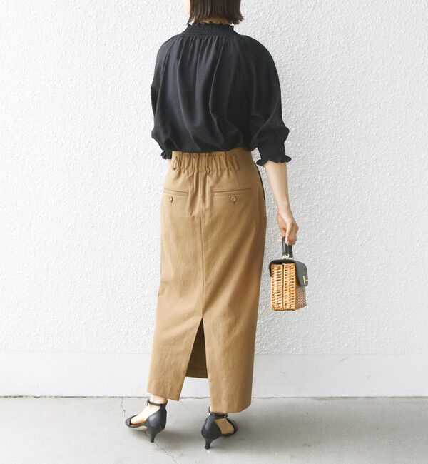 SHIPS for women「〈洗濯機可能〉シアー シャーリング ネック ショート スリーブ ブラウス」|シャツ・ブラウス|