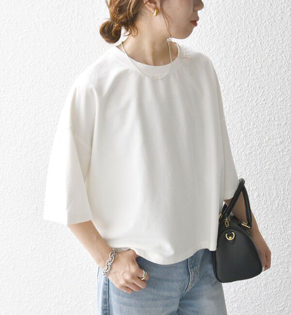 SHIPS any「《一部追加予約》【WEB限定】SHIPS any:〈洗濯機可能〉インレイ ハーフスリーブ ショートTEE」|Tシャツ・カットソー|