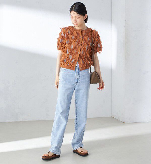 SHIPS for women「〈手洗い可能〉シアー フリンジ ジャカード プルオーバー」|ニット・セーター|