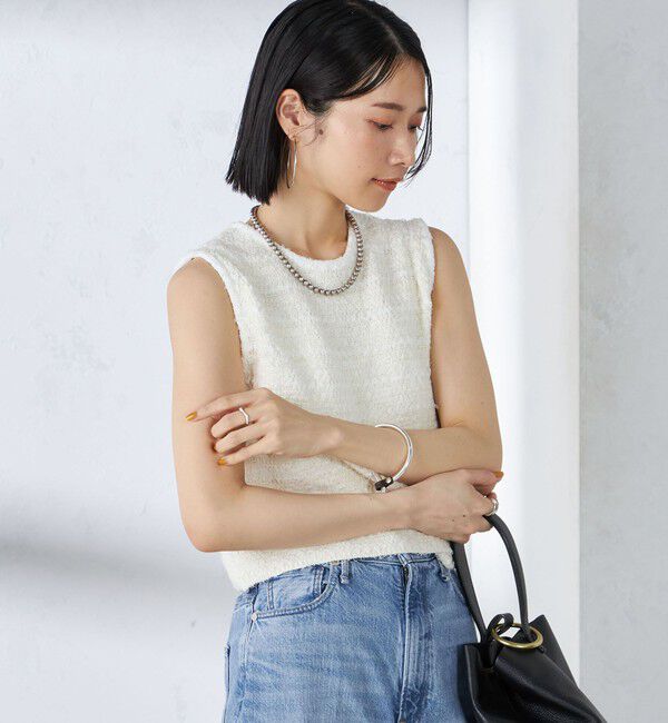 SHIPS for women「〈手洗い可能〉バック ジップ ツイード ベスト」|ベスト・ジレ|