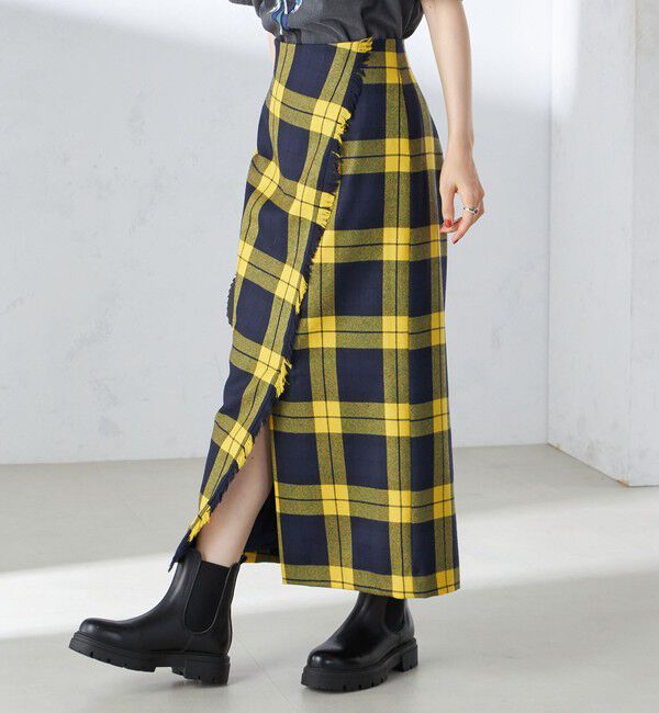 SHIPS for women「チェック フリンジ スカート」|スカート|