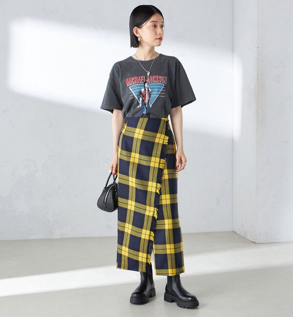 SHIPS for women「チェック フリンジ スカート」|スカート|