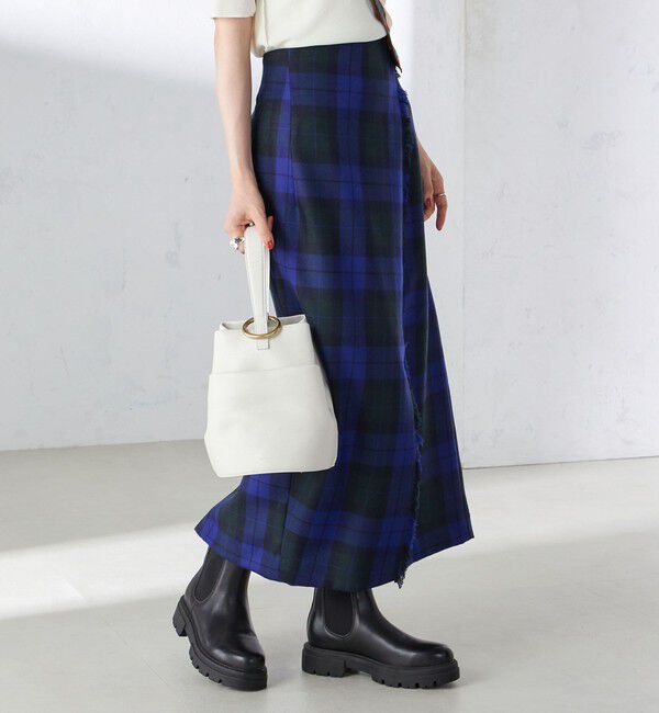 SHIPS for women「チェック フリンジ スカート」|スカート|