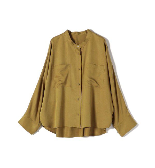 SHIPS for women「〈手洗い可能〉バンドカラー ショート 羽織り シャツ」|シャツ・ブラウス|
