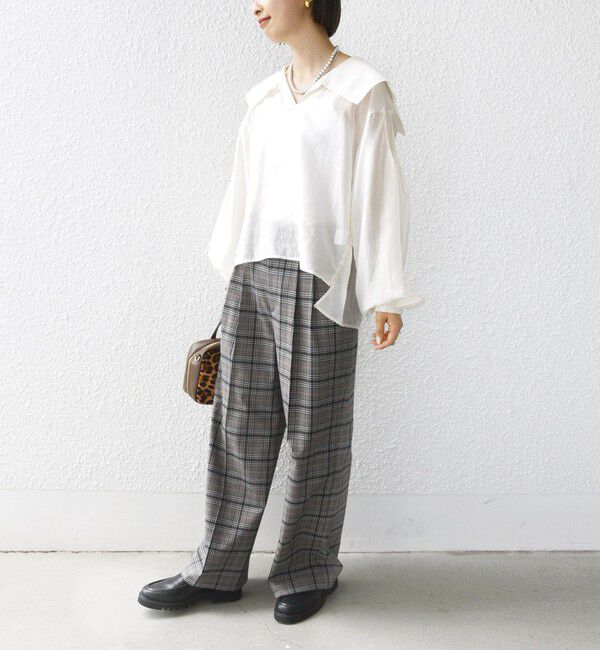 SHIPS for women「【WEB限定】〈手洗い可能〉ドット / レオパード プリント シアー ブラウス」|シャツ・ブラウス|