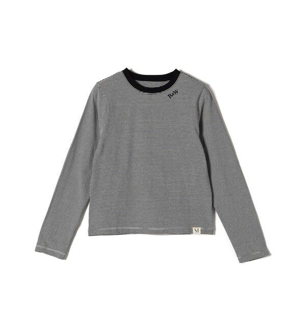 SHIPS for women「【WEB限定】〈洗濯機可能〉刺繍 デザイン ボーダー リンガー TEE」|Tシャツ・カットソー|