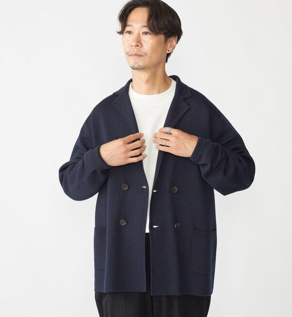 SHIPS「SHIPS: ダブル ニット ジャケット」|その他|ネイビー