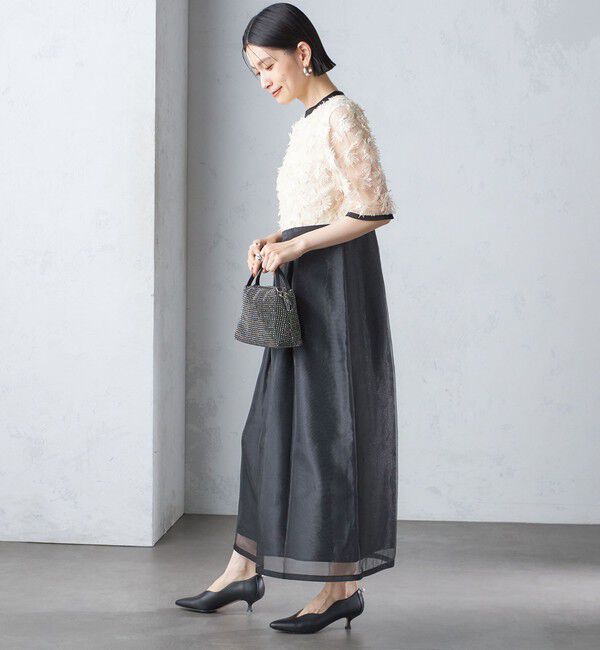 SHIPS for women「kaene:エンブロイダリー ミックス ワンピース〈セレモニー対応可〉」|ワンピース|