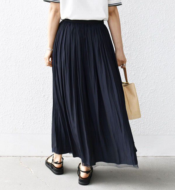 SHIPS for women「〈手洗い可能〉リバーシブル チュール カッセン スカート」|スカート|