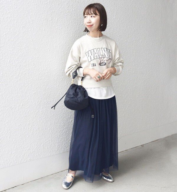 SHIPS for women「〈手洗い可能〉リバーシブル チュール カッセン スカート」|スカート|