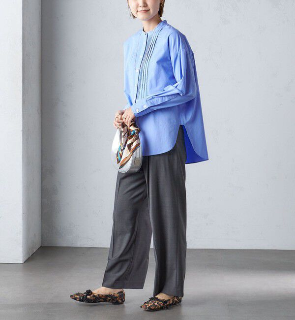 SHIPS for women「〈洗濯機可能〉ピンタック バンド カラー シャツ」|シャツ・ブラウス|