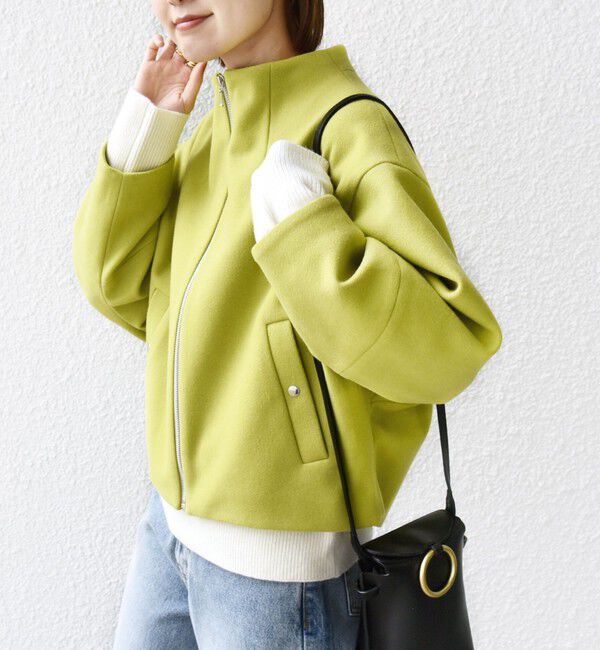 SHIPS for women「【WEB限定】〈手洗い可能〉 ウールライク ボトル ネック ジップ ブルゾン」|ブルゾン・スタジャン|