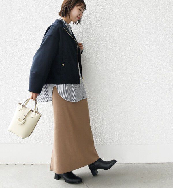 SHIPS for women「【WEB限定】〈手洗い可能〉 ウールライク ボトル ネック ジップ ブルゾン」|ブルゾン・スタジャン|